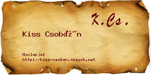 Kiss Csobán névjegykártya