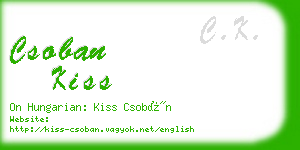 csoban kiss business card